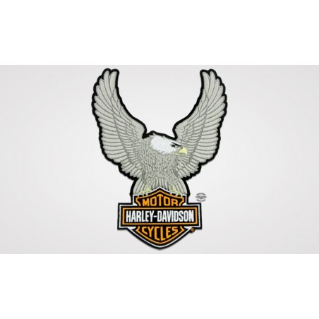 Harley-Davidson B&S Silver Embroidered Patch – 23.5 X 19.5 Cm (8011468)