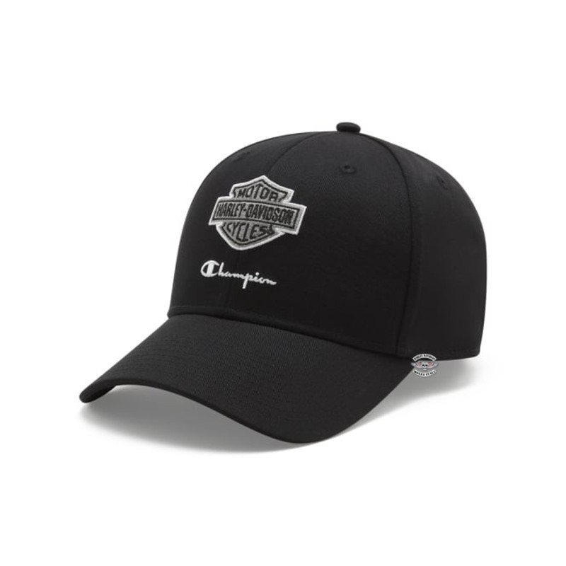 Cappellino Nero e Argento Champion per Harley-Davidson