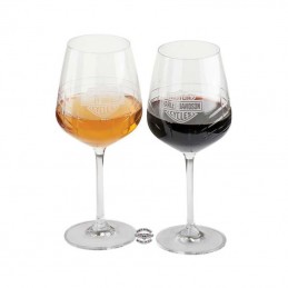 Set Crystal Wine Glass Bar & Shield Harley-Davidson