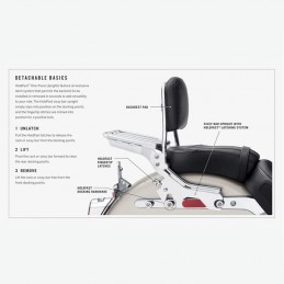 Alzata Dello Schienalino Sissy Bar Holdfast Corta-Nero Lucido