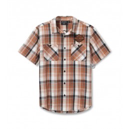 Camicia da uomo Bar & Shield orange Harley-Davidson