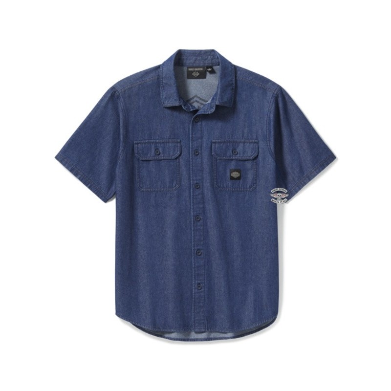 Camicia da uomo Bar & Shield Chambray Harley-Davidson