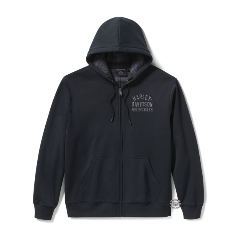 Felpa da uomo Plaid Lined Zip Harley-Davidson