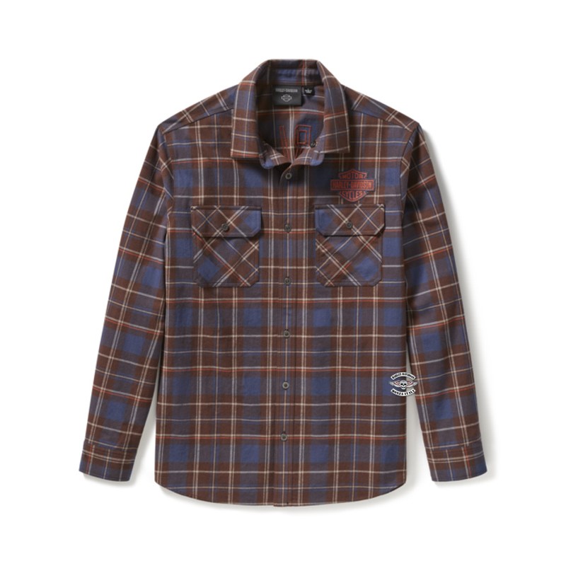 Camicia Racer Font Yarn Dyed Harley-Davidson