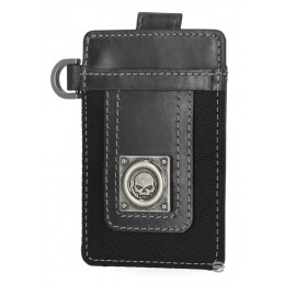 Portatessere Nero Con Skull in metallo Harley-Davidson
