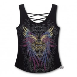 T-shirt da donna Moto Wings Black Harley-Davidson