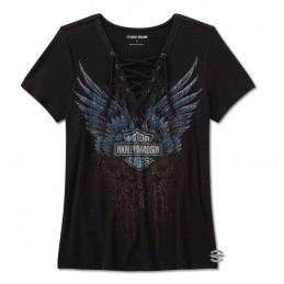 T-shirt da donna Dark Angel black Harley-Davidson