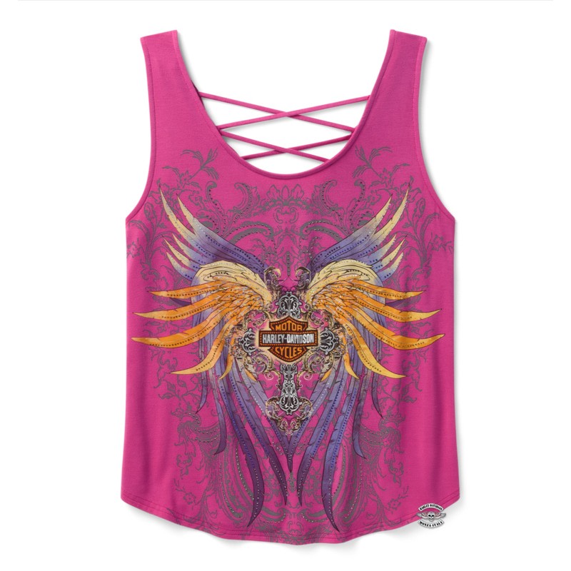 T-shirt da donna Moto Wings Fuxia Harley-Davidson