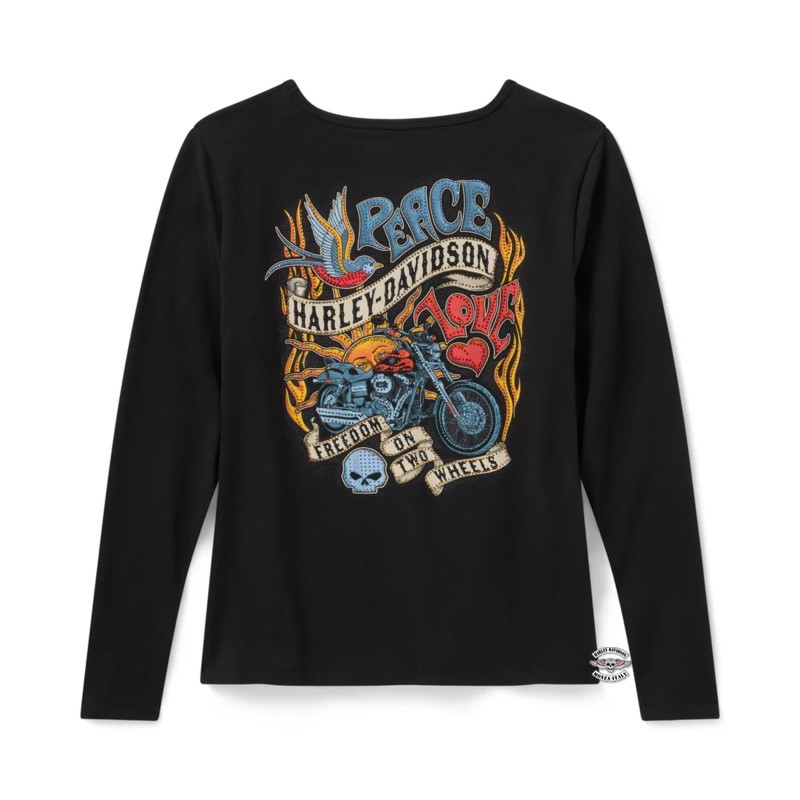 Maglia da donna Freedom on Wheels Black Harley-Davidson