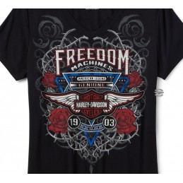 T-shirt da donna Highway Rider Black Harley-Davidson