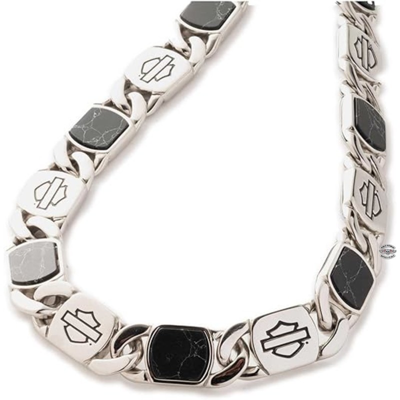 Collana da uomo Bar & Shield Howlite Stone Harley-Davidson