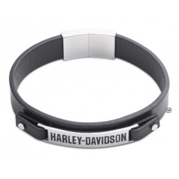 Bracciale da uomo Text Bolted Thin Leather Harley-Davidson