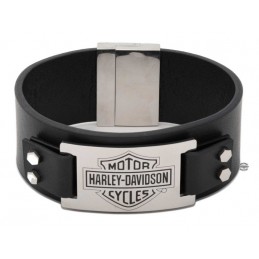 Bracciale uomo Bar & Shield Logo Leather Harley-Davidson