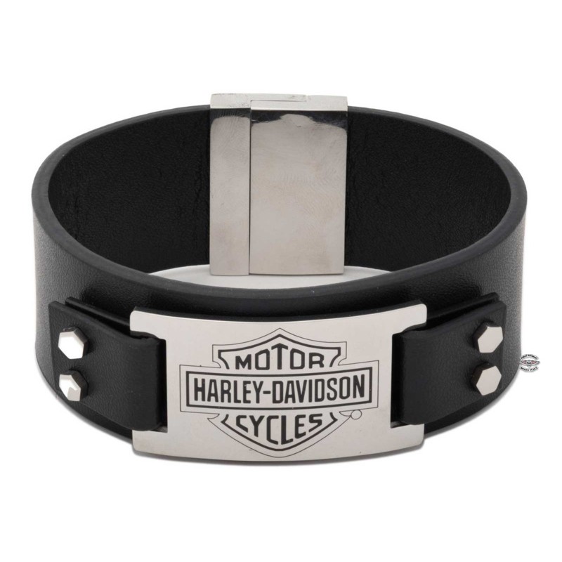 Bracciale uomo Bar & Shield Logo Leather Harley-Davidson