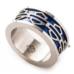 Anello da uomo Logo Blue Bar & Shield Harley-Davidson