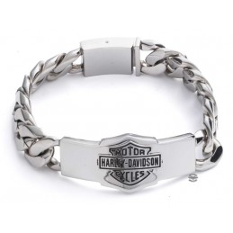 Bracciale da uomo Bar & Shield in acciaio Harley-Davidson
