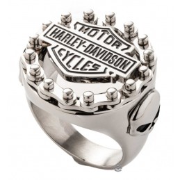 Anello da uomo Bar & Shield e catena motocicletta Harley-Davidson