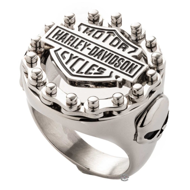 Anello da uomo Bar & Shield e catena motocicletta Harley-Davidson